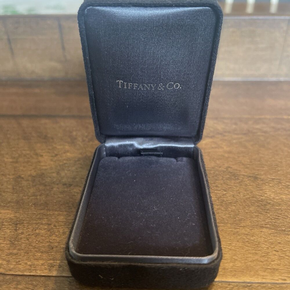 Vintage TIFFANY & Co. Black Suede Jewelry Necklace Presentation Box